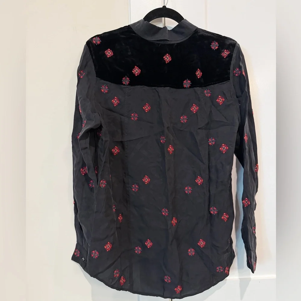 Johnny Was Maxine Western Steam Shirt Sz XS MSRP: $318 Bohemian Coastal Cowgirl